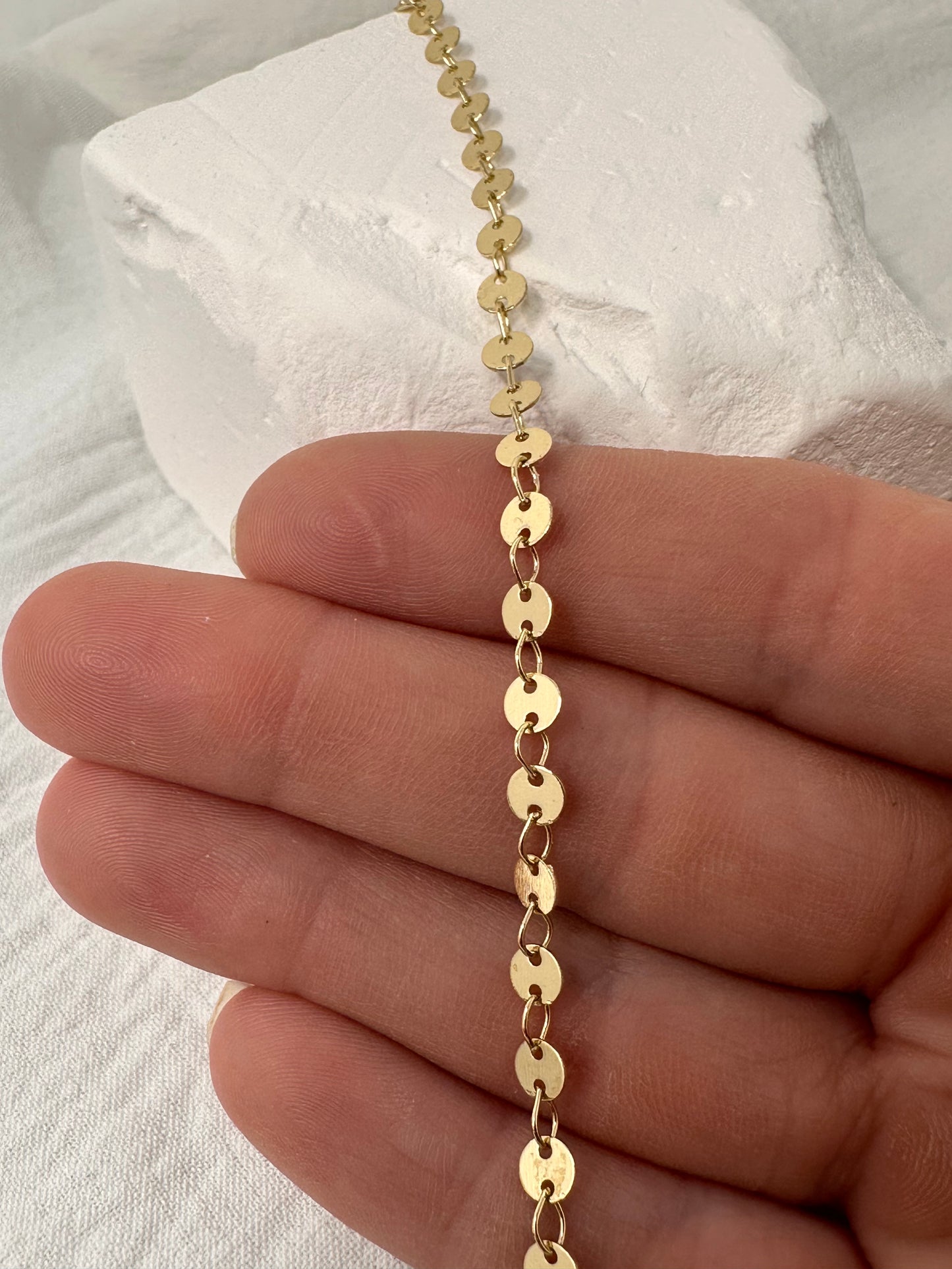 14k Gold Sequin Bracelet