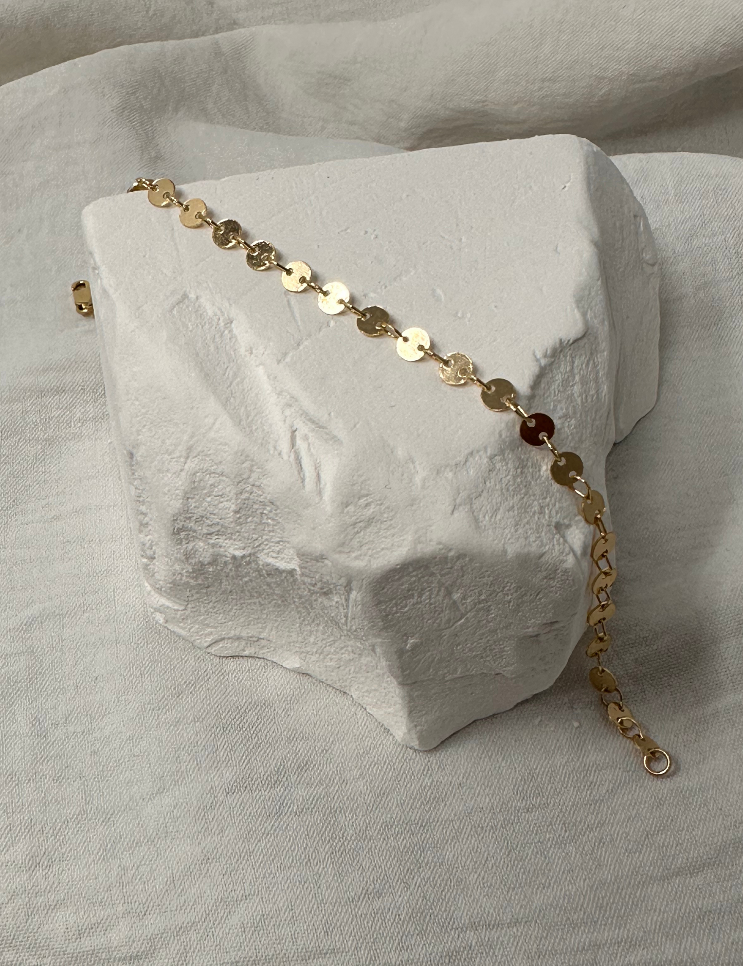 14k Gold Sequin Bracelet